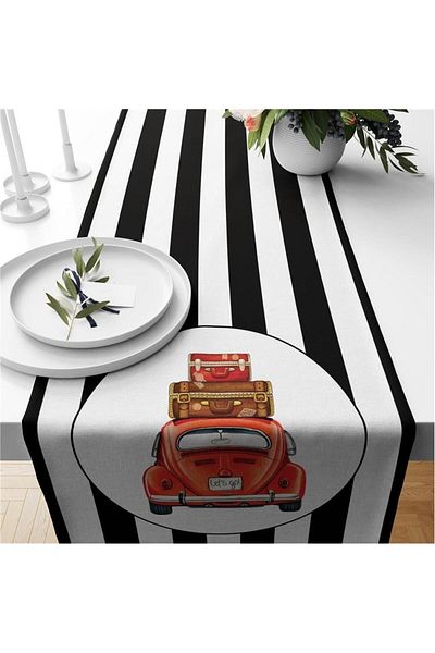 Evmila Autumn And Pumpkin Patterned Runner