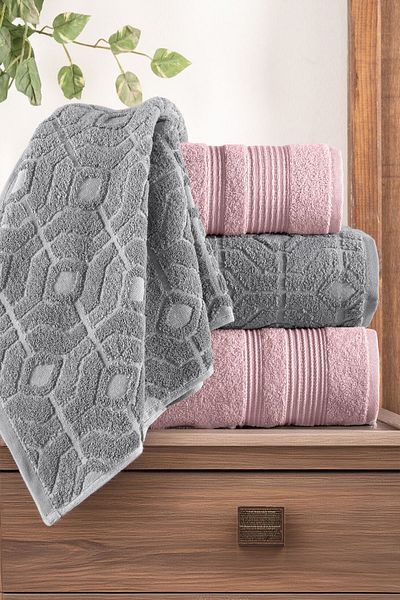 Mürdüm Home Σετ πετσετών μπάνιου 100% βαμβακερό 4 τεμαχίων - Σετ μπάνιου