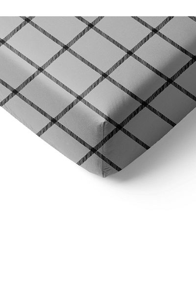 Evmila Square Patterned Printed Single Elastic Sheet Set