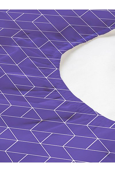 Evmila Set cearșaf dublu 160x200 cm imprimat cu model marmură - albastru