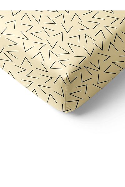 Evmila Modern Patterned Printed Single Elastic Sheet Set