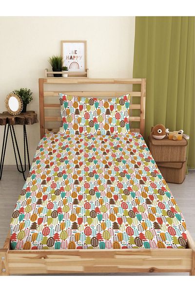 Evmila Colorful Patterned Printed Single Elastic Sheet Set