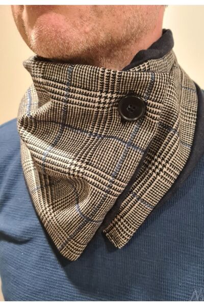 Leylace Wool Flannel Fabric Men's Neck Collar