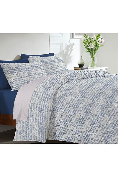 Evmila Model Modern Imprimat Dublu 200x220 Cm 2 Piese 50x70cm Set Pilomă - Alb