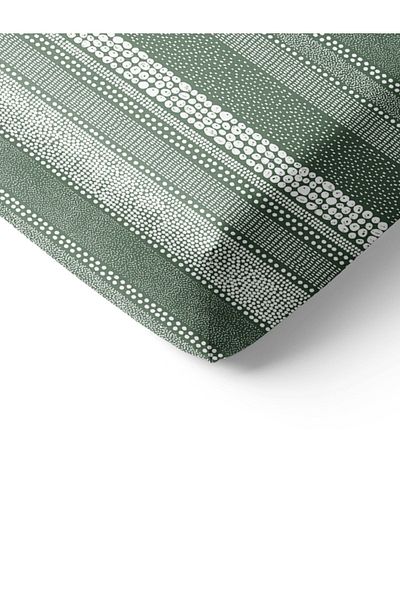 Evmila Line Pattern Printed Double Sheet Set 160x200 Cm - Green
