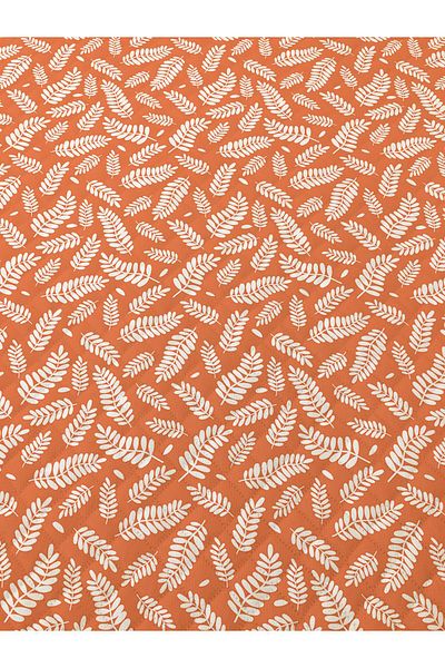 Evmila Leaf Pattern Double Printed Pique (200x220 Cm) Orange