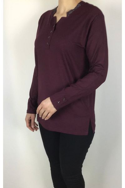 ECE GİYİM Αθλητική μπλούζα Lycra Viscose - Με λεπτομέρεια από πέτρα και κουμπί