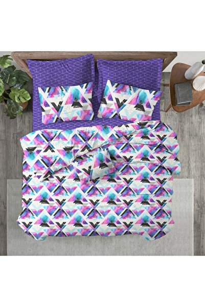 Evmila Двоспальний комплект постільної білизни з геометричним принтом, 200x22...