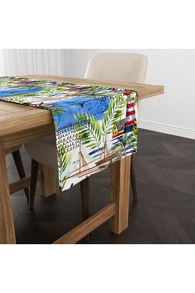 Evmila Marine Patterned Runner Model