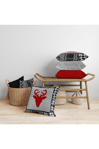Evmila Model de Anul Nou Crăciun și Crăciun Design special Set de 4 huse de pernă