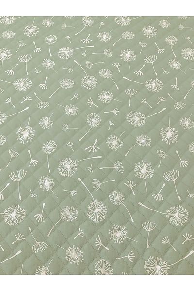 Evmila Dandelion Pattern Double Printed Pique (200x220 Cm) Green