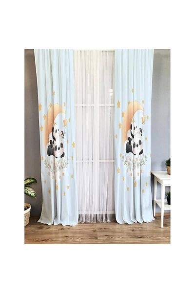 Evmila Ballerina Patterned Children's Room Velvet Background Curtain