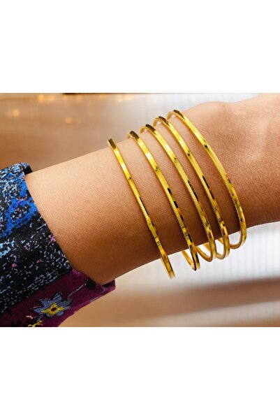 xesha 5 Li Ajda Bilezik Altın Kaplama Paslanmaz Kararmaz  Kadın Bileklik  Garantili 5 adet