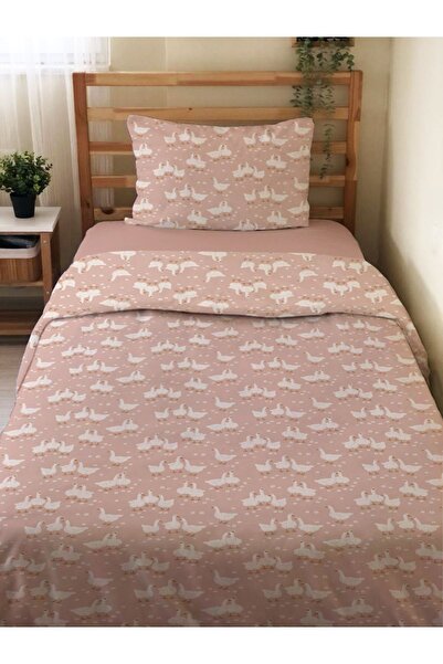 Evmila Çift Taraflı Hayvan Desenli Çarşafsız 2'li Takım Baskılı Tek Kişilik N...