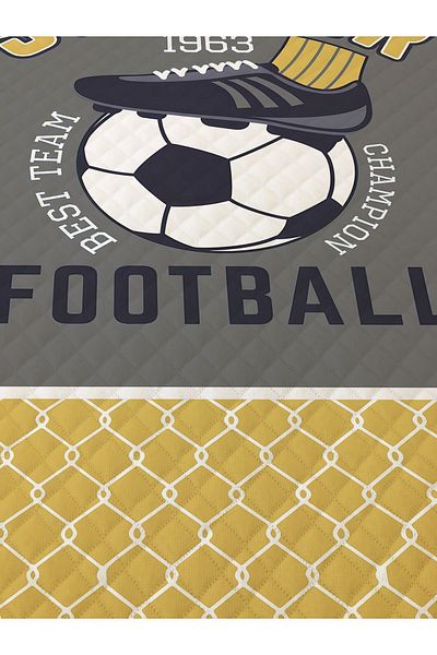 Evmila Football Patterned, Printed Single and Children's Pique Set