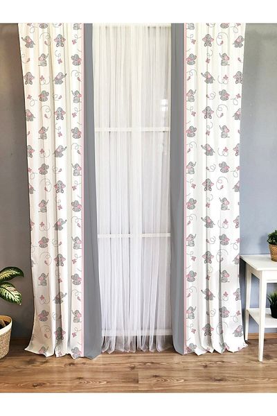 Evmila Printed Patterned Background Curtain for Kids and Baby Room