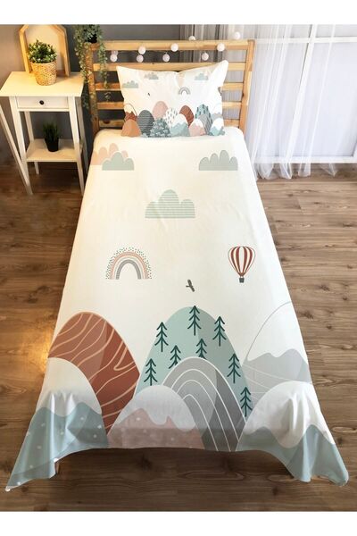 Lolla Evmila Decorative Scandinavian Mountains Patterned Kids Bedspread