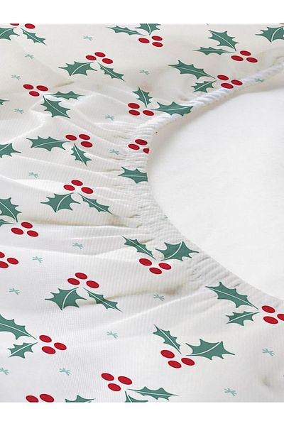 Evmila New Year's Special Pattern Printed Single Elastic Sheet Set