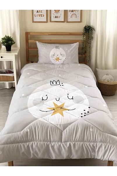 Evmila Moon Patterned Quilted Quilt, Decorative Bedspread