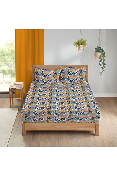 Evmila Modern Pattern Printed Double Sheet Set 160x200 Cm - Colorful