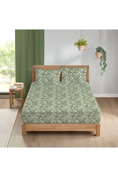 Evmila Modern Pattern Printed Double Sheet Set 160x200 Cm - Green