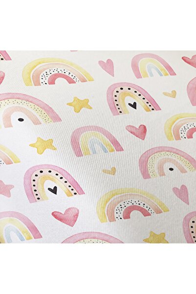 Evmila Rainbow Patterned Printed Single Elastic Sheet Set