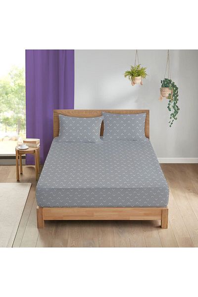 Evmila Σετ σεντόνια με μοντέρνο σχέδιο διπλό 160x200 cm - Γκρι