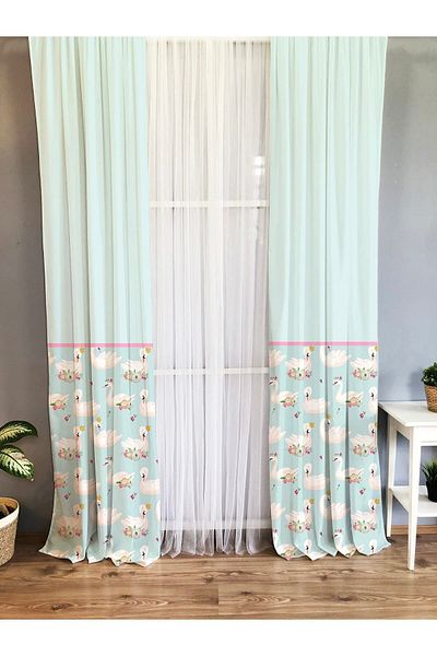 Evmila Printed Patterned Background Curtain for Kids and Baby Room