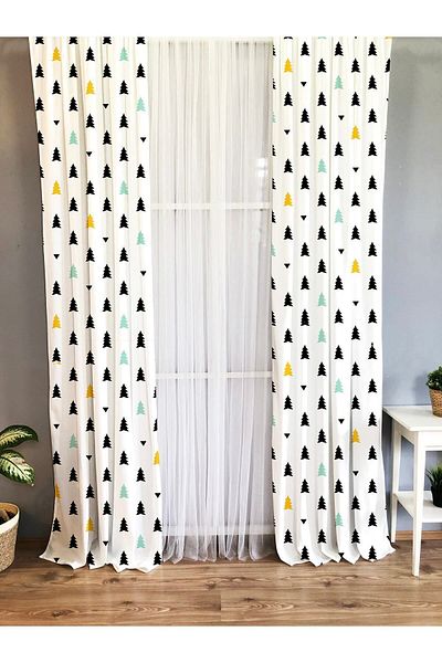 Evmila Printed Patterned Background Curtain for Kids and Baby Room