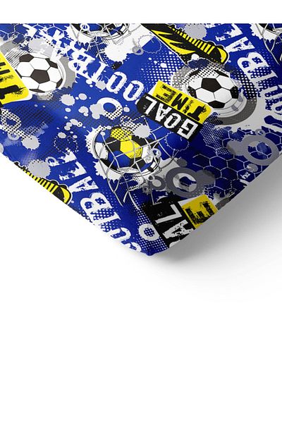 Evmila Football Patterned Printed Single Elastic Sheet Set