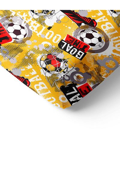 Evmila Football Patterned Printed Single Elastic Sheet Set