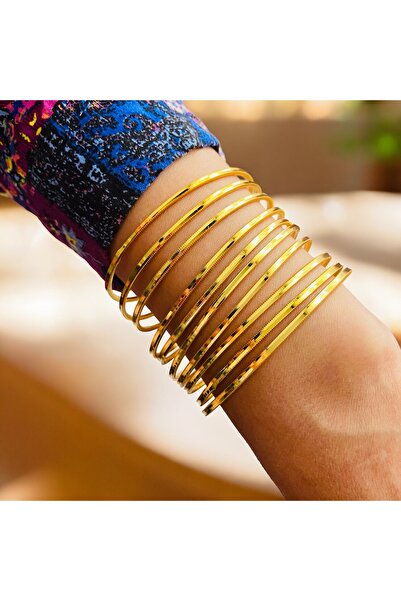 xesha 10 Lu Ajda Bilezik Altın Kaplama Paslanmaz Kararmaz  Kadın Bileklik Tam 10 Adet Garantili