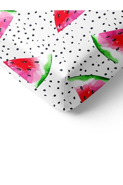 Evmila Watermelon Pattern Printed Single Elastic Sheet Set Colorful