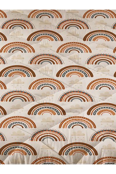 Evmila Rainbow Patterned Quilted Quilt, Single Sleeping Set