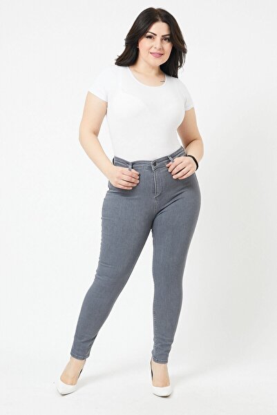 TRENDNATUREL Large Size Battal Jeans Gray S.o.l.m.a.z (Sharer)Our Size Table Available