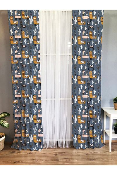Evmila Printed Patterned Background Curtain for Kids and Baby Room