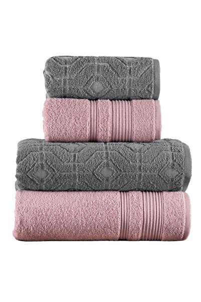Mürdüm Home 100% Cotton 4-Piece Bath Towel Set - Bath Set