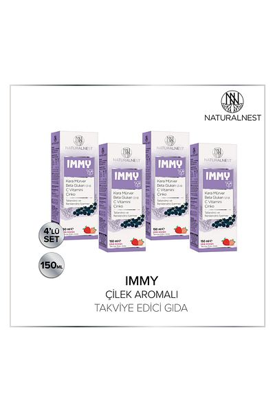 Naturalnest Immy Black Elderberry - 1.3 1.6 Beta Glucan and Vitamin C Zinc Syrup 4 Boxes