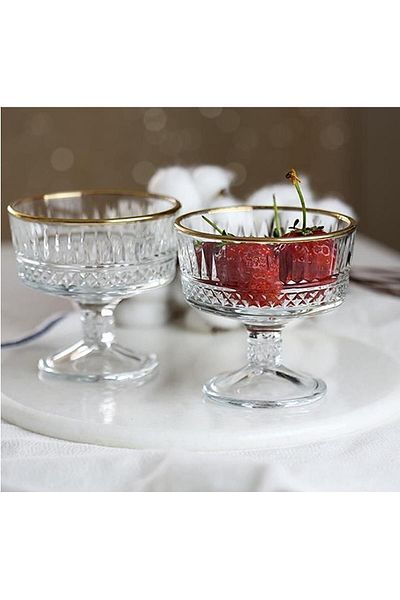 Paşabahçe 51749 Gold Elysia Ice Cream Bowl 4 Pieces
