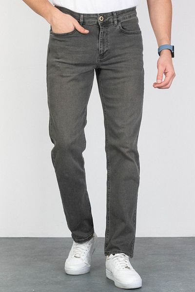 HLT JEANS Ανδρικό ελαφρύ χακί κανονική εφαρμογή, χαλαρή κοπή, εύκαμπτο τζιν τζιν από λύκρα, τζιν HLTHE001910