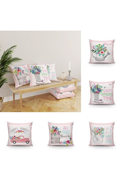 Evmila Set de 5 huse de pernă decorative