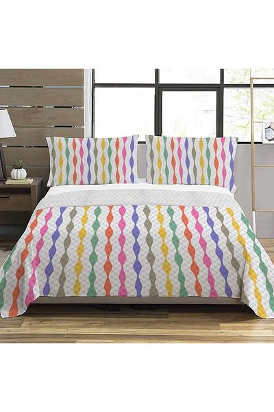 Evmila Modern Pattern Double Printed Pique (200x220 Cm) Colorful