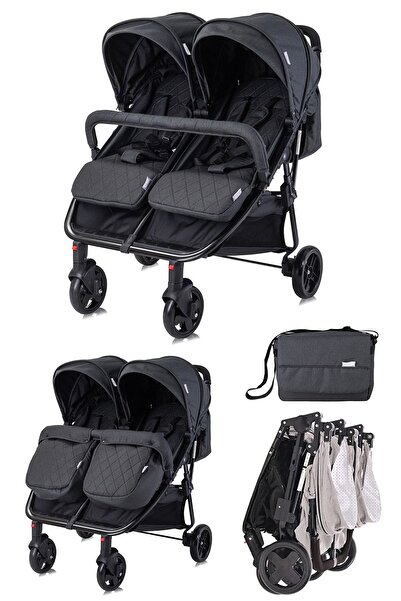 LORELLİ Duo Ikiz Bebek Arabası – Black