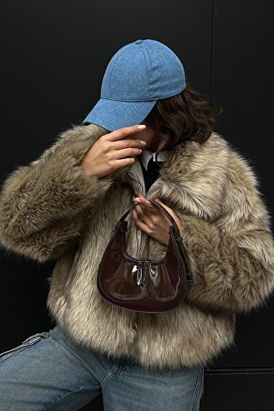 Shule Bags براءات الاختراع والجلود الكرز البني المر حقيبة الرغيف الفرنسي