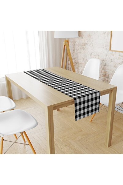 Lolla Evmila Black Gingham Pattern Runner Llrn 31