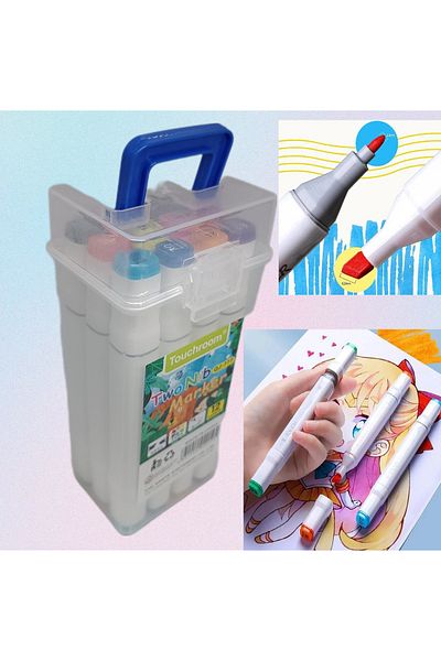 LRS STORE High Quality Professional Marker - Double Tafli, Felted Paint Pen, 12 Touch Room Two Nip