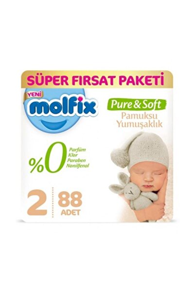 Molfix Pure&soft Baby Diapers Size 2 3-6 Kg 88 Pieces