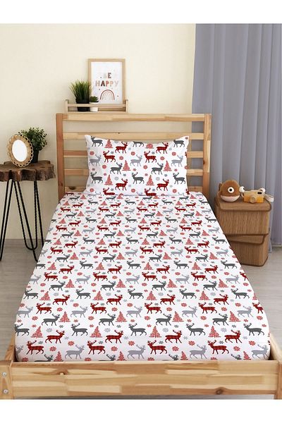 Evmila New Year's Special Pattern Printed Single Elastic Sheet Set