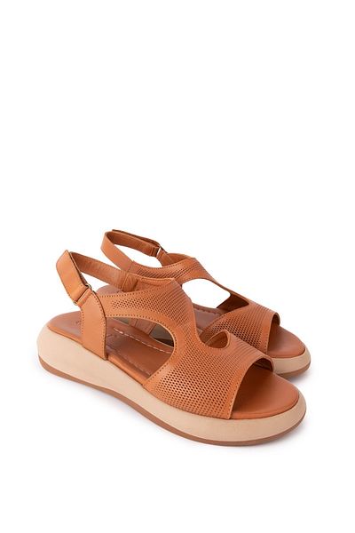 Gondol Genuine Leather Laser Cut Women's Sandals - Velcro Iz.2303