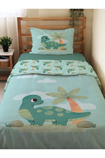 Evmila Двосторонній комплект постільної білизни без простирадла з принтом дин...